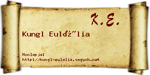 Kungl Eulália névjegykártya